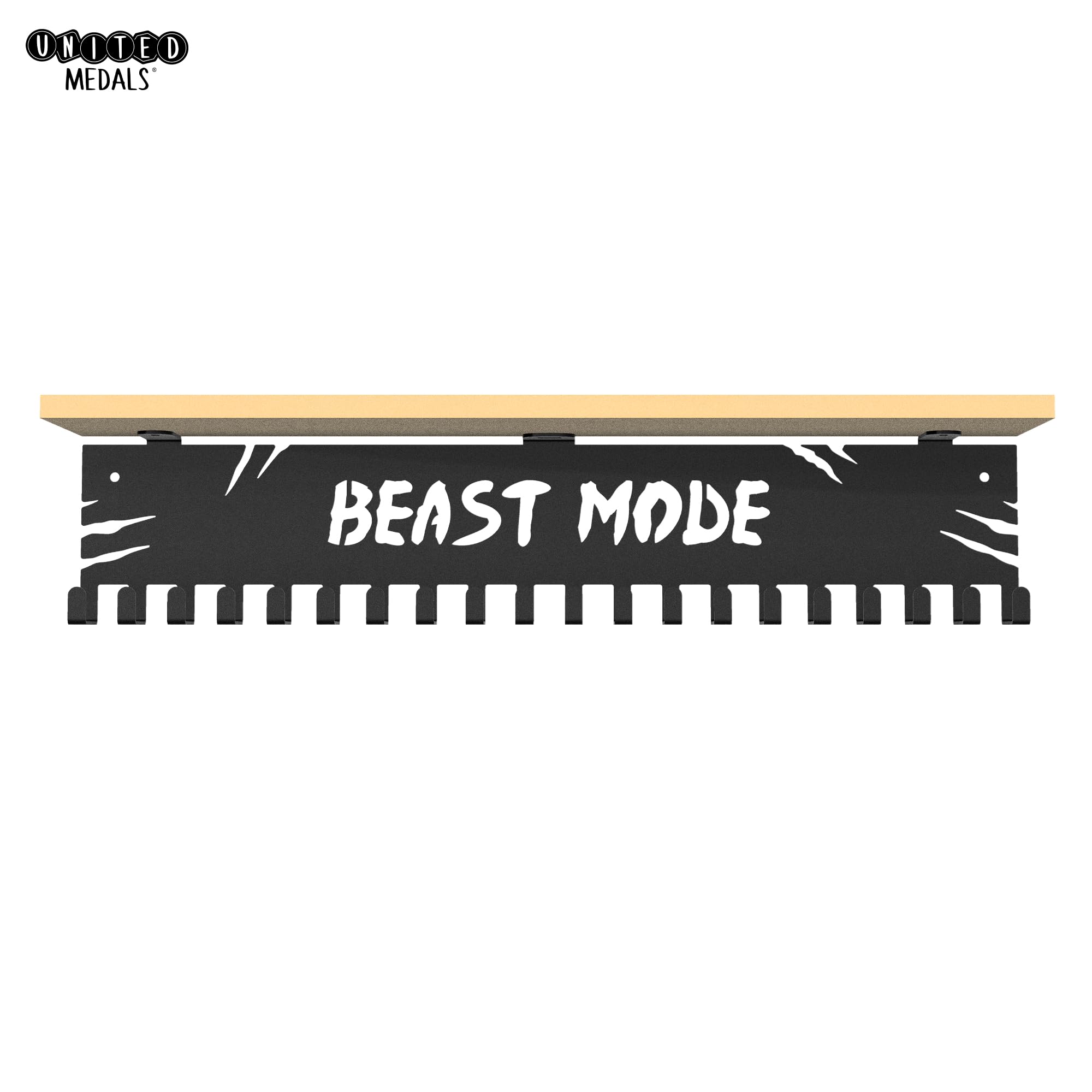 Beast Mode Medal Holder - Heavy Duty Steel Medal Hanger & Display Rack for Awards, Ribbons, and Badges - Perfect for Sports Trophies, Military Medals, and Race Finisher Displays
