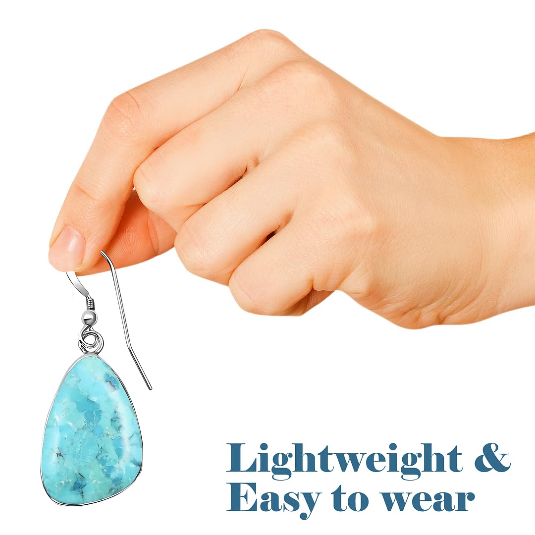 925 Sterling Silver Turquoise Drop Dangle Earrings for Women - Boho Western Jewelry, Birthday Gift for Her | Perfect for Casual Wear, Parties & Special Occasions
