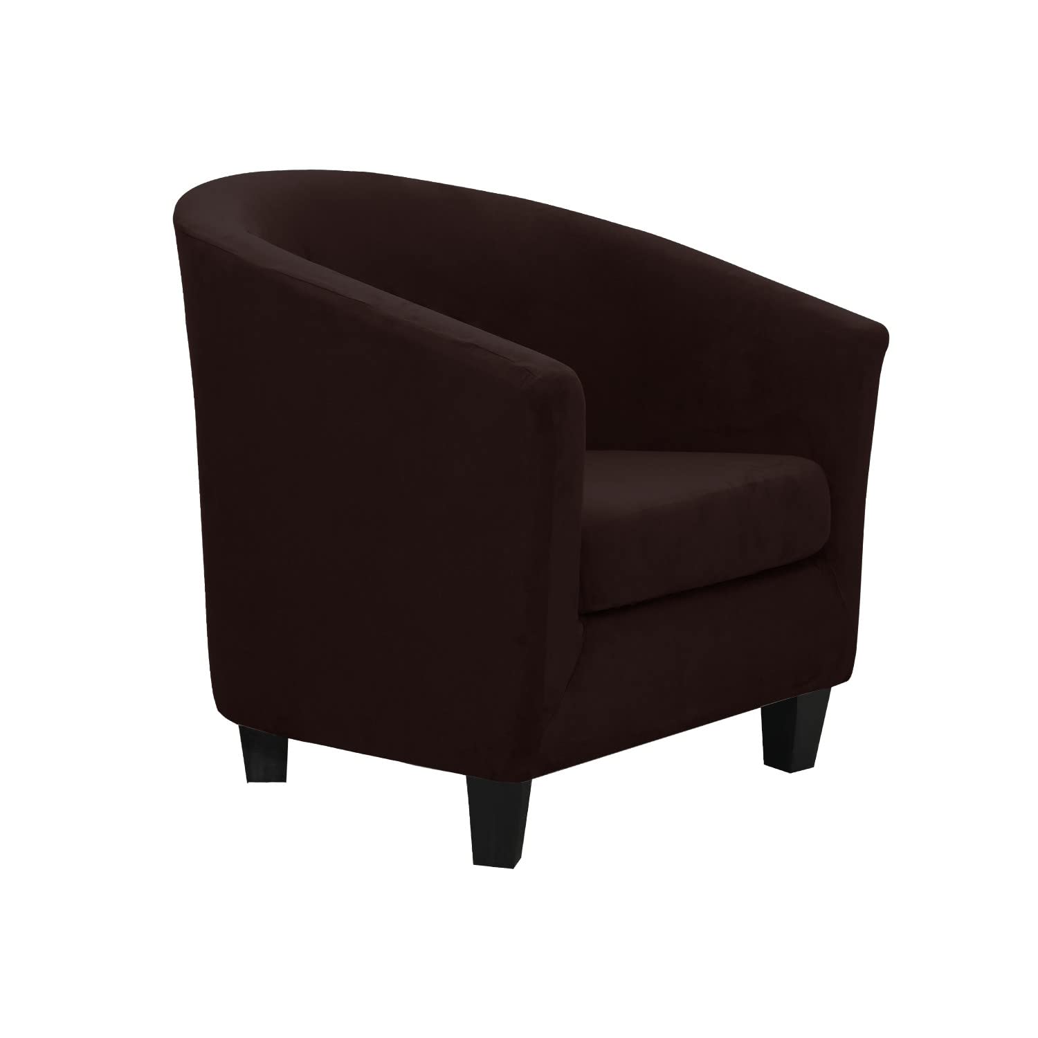 2-Piece Stretch Velvet Club Chair Slipcovers - Soft Furniture Protector Covers for Living Room, Barrel & Tub Chairs - Fits Armchairs, Sofas & Bar Counter Seating - Elegant Home Decor Upgrade (Multiple Colors) - Perfect for Home Theater, Lounge & Entertainment Spaces
