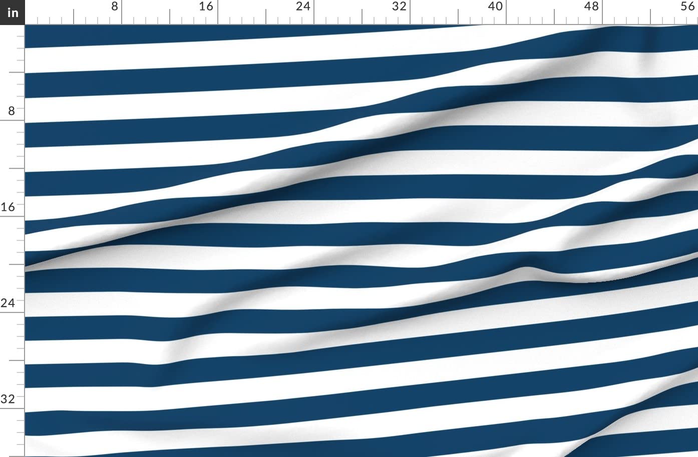 Premium Navy Blue Horizontal Stripes Fleece Fabric by The Yard - Soft & Cozy for Sewing Blankets, Loungewear, DIY No-Sew Projects - Perfect for Home Decor, Baby Clothes & Crafting