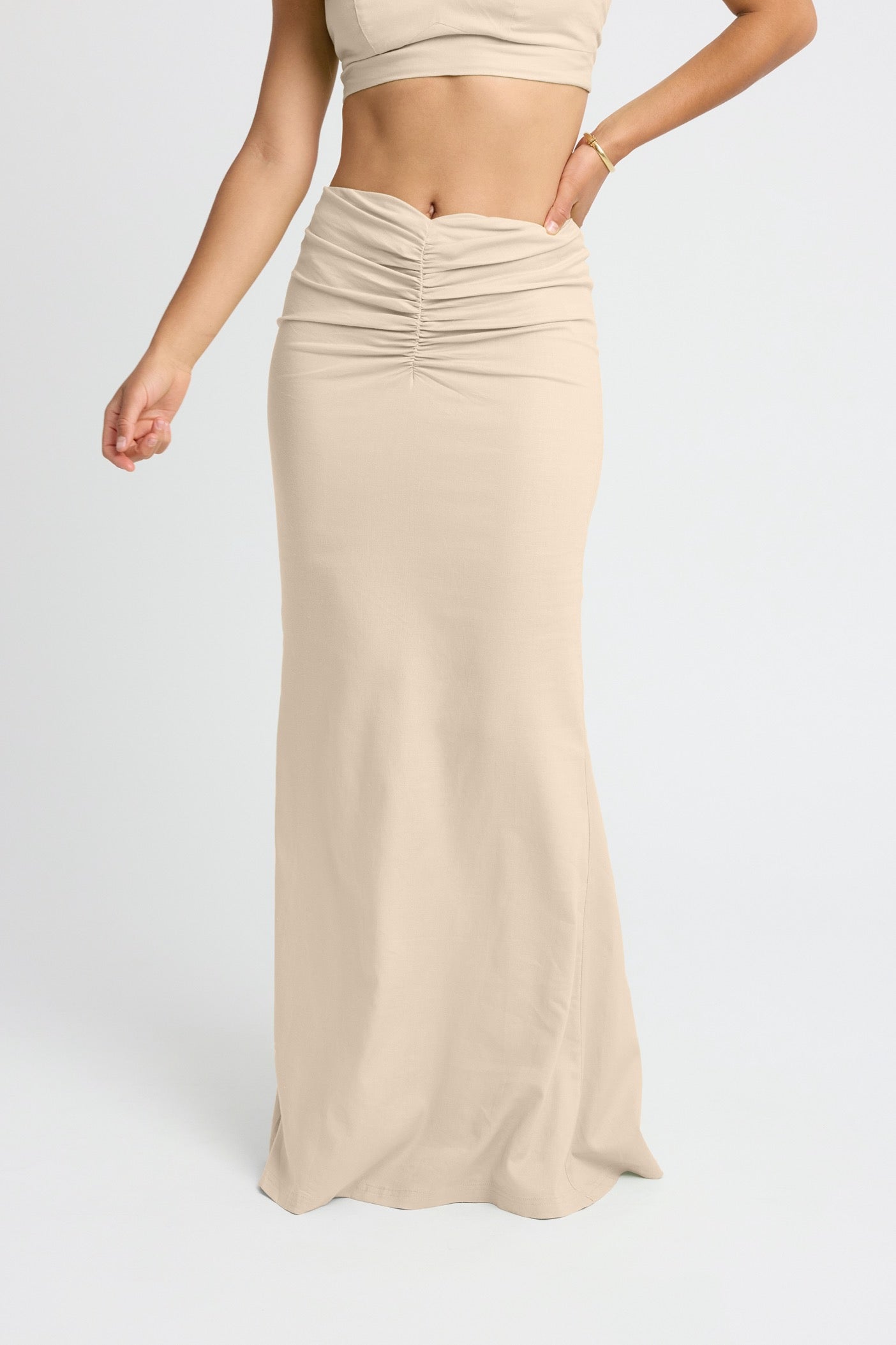 Bella Linen Maxi Skirt for Women - Flowy Boho Beach Skirt with Coconut Print - Perfect for Summer Vacations, Beach Parties & Casual Outings