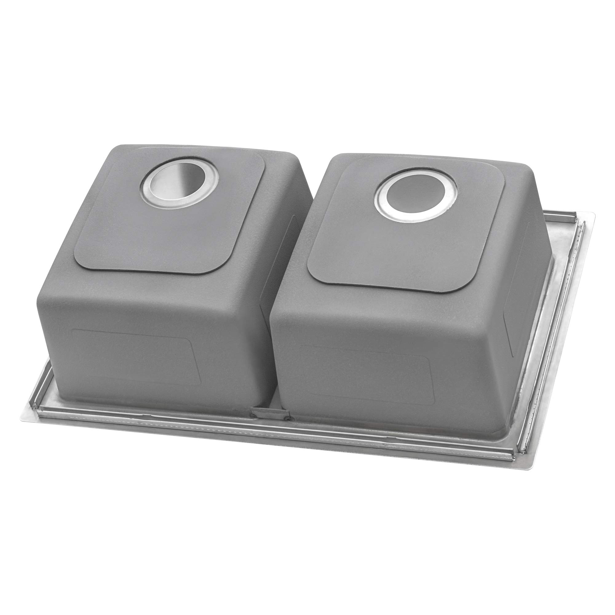 Ruvati 33 x 22 Inch Topmount Double Bowl Kitchen Sink - 16 Gauge T-304 Stainless Steel Drop-in Sink with Brushed Finish - Perfect for Modern Kitchens, Dishwashing & Food Prep (Model RVM5150)