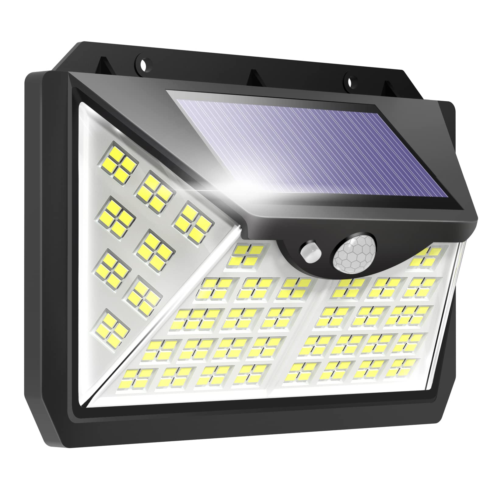 KHTO 188 LED Solar Powered Outdoor Motion Sensor Lights - 4 Modes, IP65 Waterproof, Wide Angle Security Lighting for Fence, Yard, Patio & Garden (1 Pack) - Perfect for Pathway Illumination, Home Safety & Landscape Decor