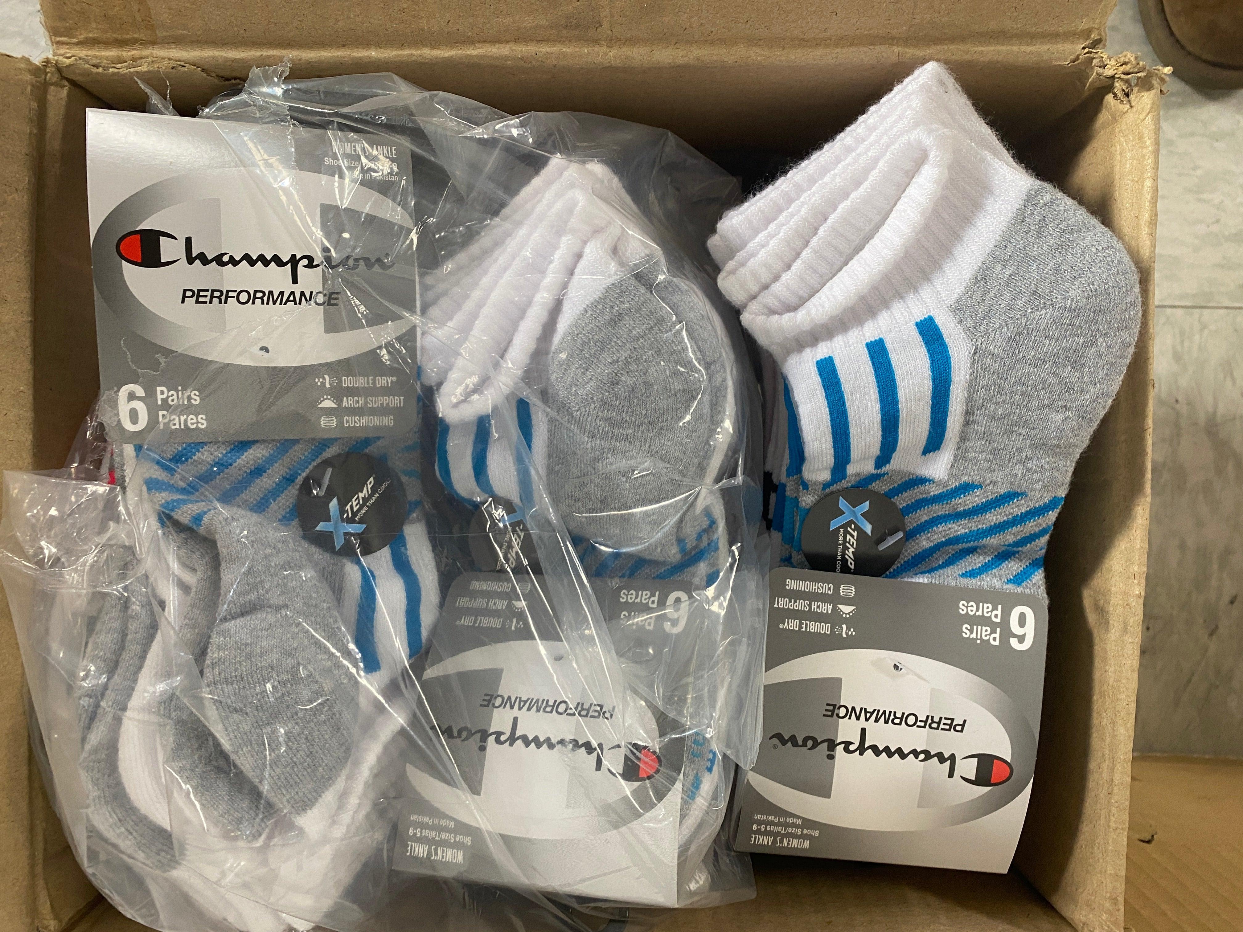 Champion Women's Double Dry Performance Socks - 6 Pairs per Pack (12 Packs per Case) - Ideal for Running, Gym Workouts & Everyday Comfort