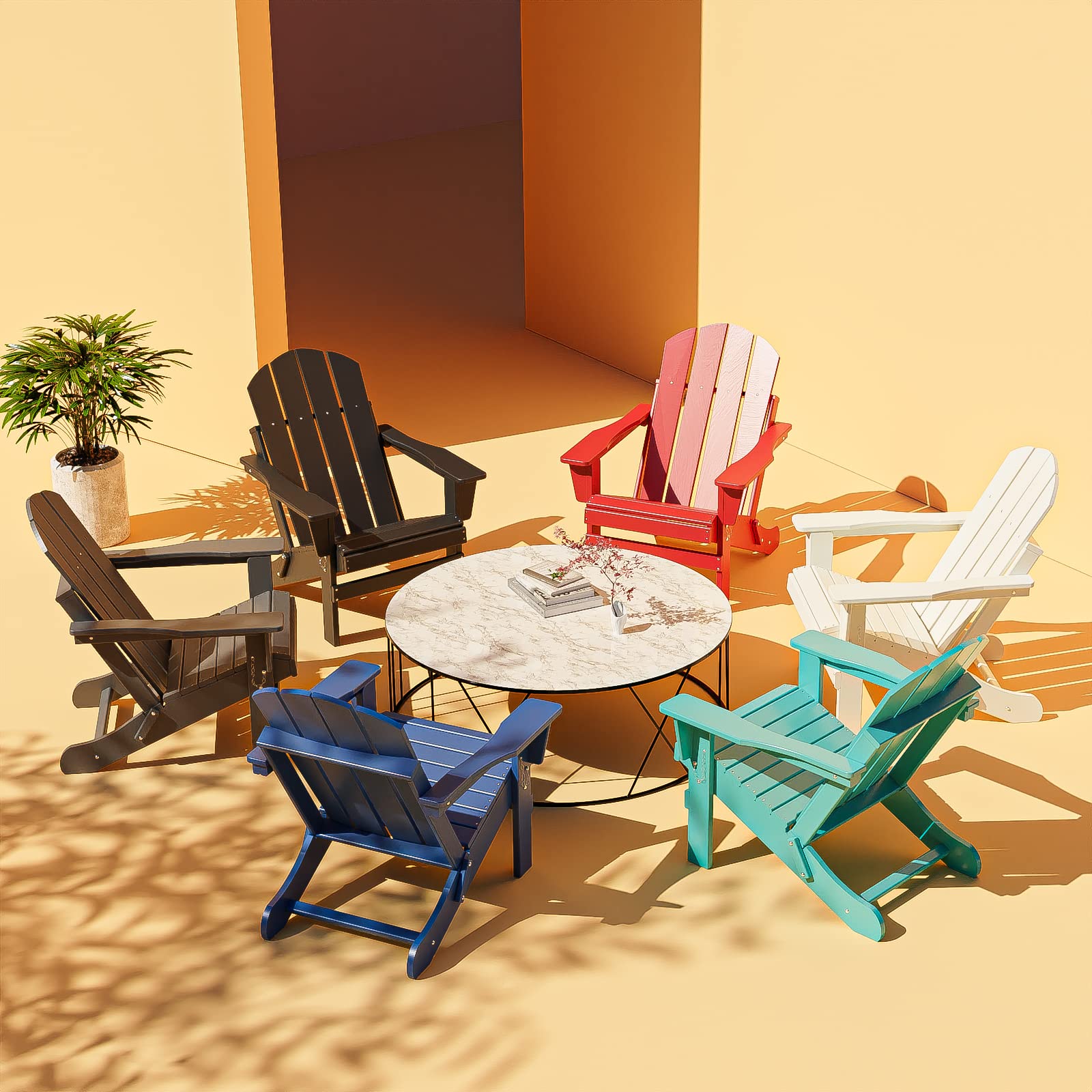**Weather-Resistant Folding Adirondack Chair for Outdoor Patio, Deck, Garden & Campfire – Durable Composite Plastic (Grey) – Perfect for Relaxing by the Fire Pit or Lounging in Your Backyard**