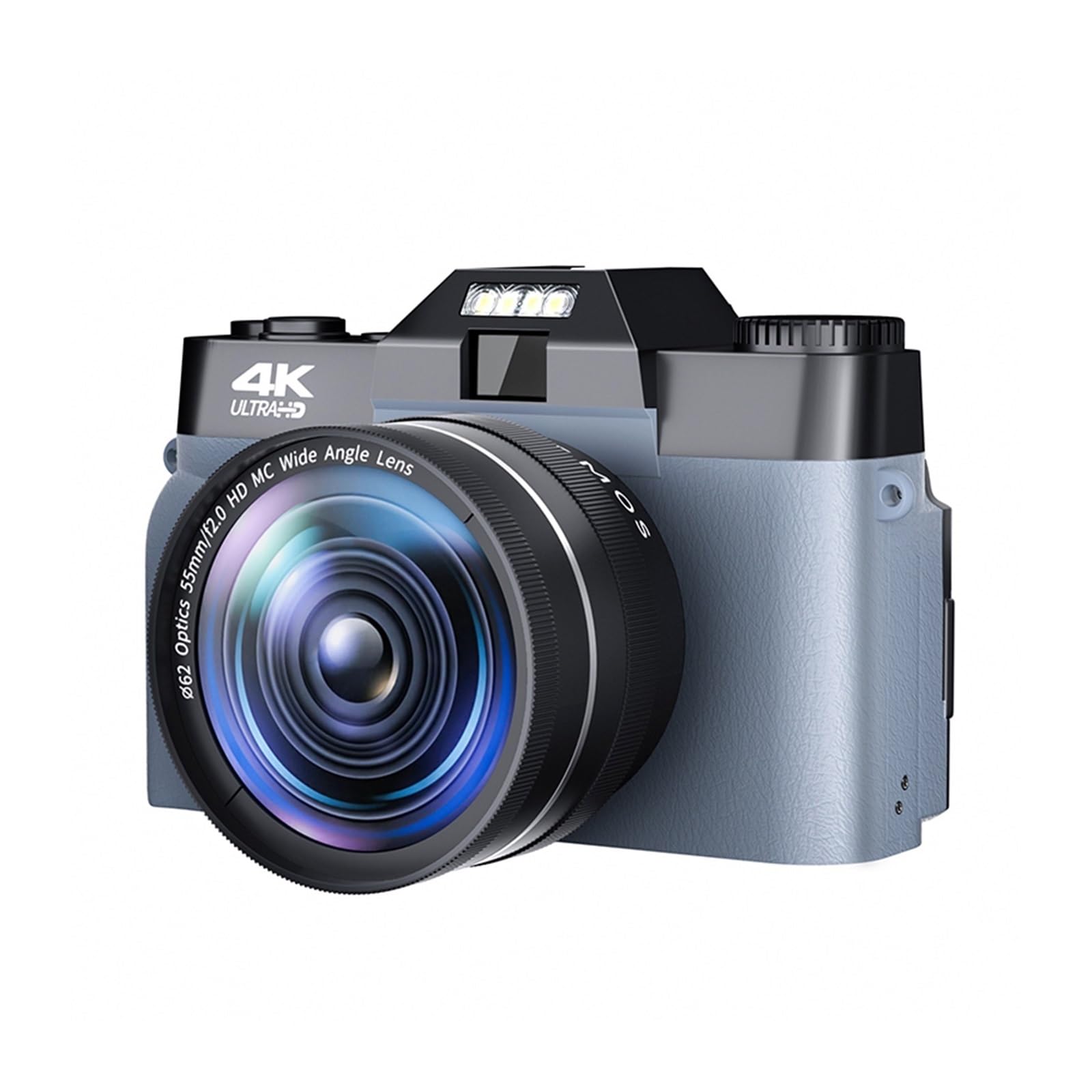 MZZYG 4K Vintage Digital Camera with Auto Focus, 52mm Wide Angle Lens & WiFi - Compact Video Camera for Photography, Vlogging, Streaming (32GB TF Card, White) - Perfect for Travel, YouTube, and Social Media Content Creation