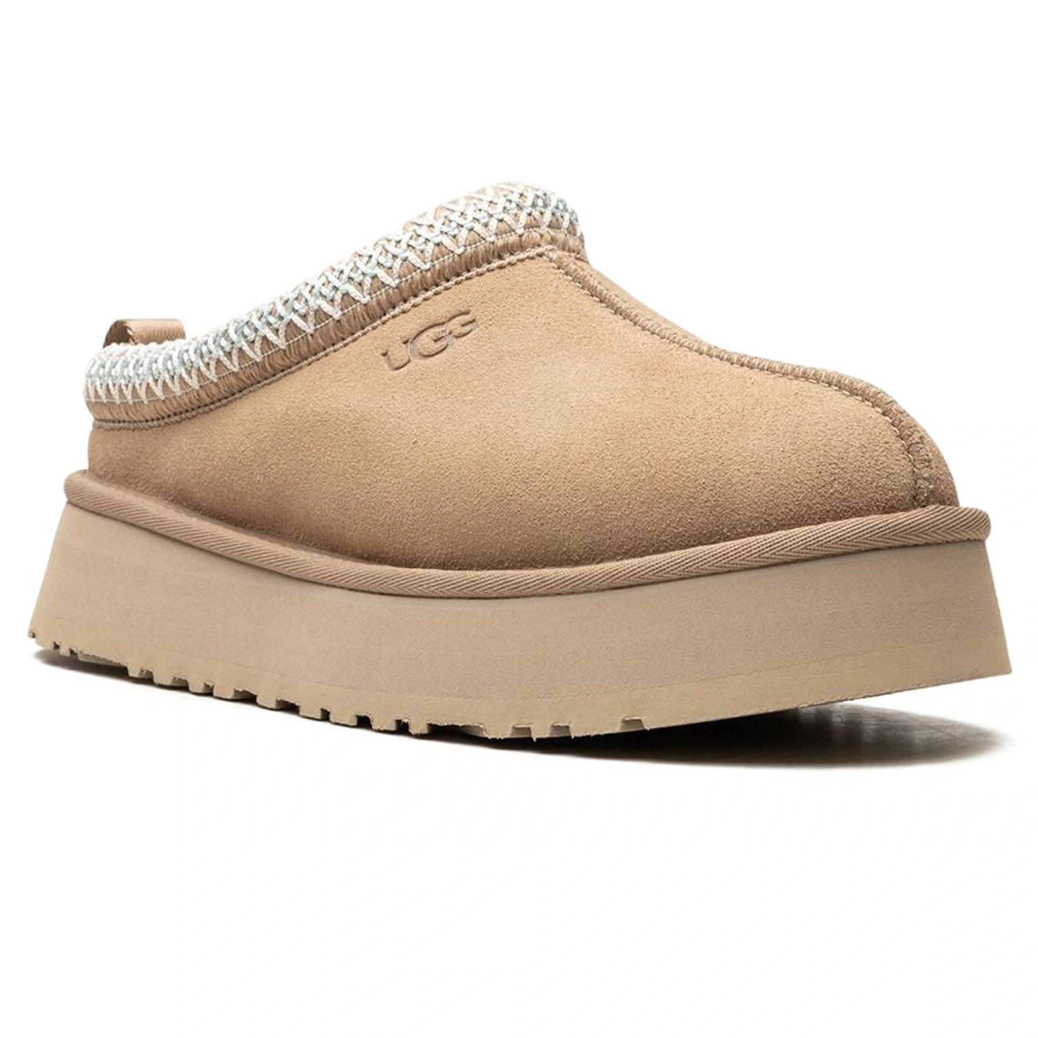 UGG Tazz Platform Sand Slippers for Women - Comfortable Fuzzy House Shoes with Platform Sole - Perfect for Indoor Lounging and Cozy Home Wear