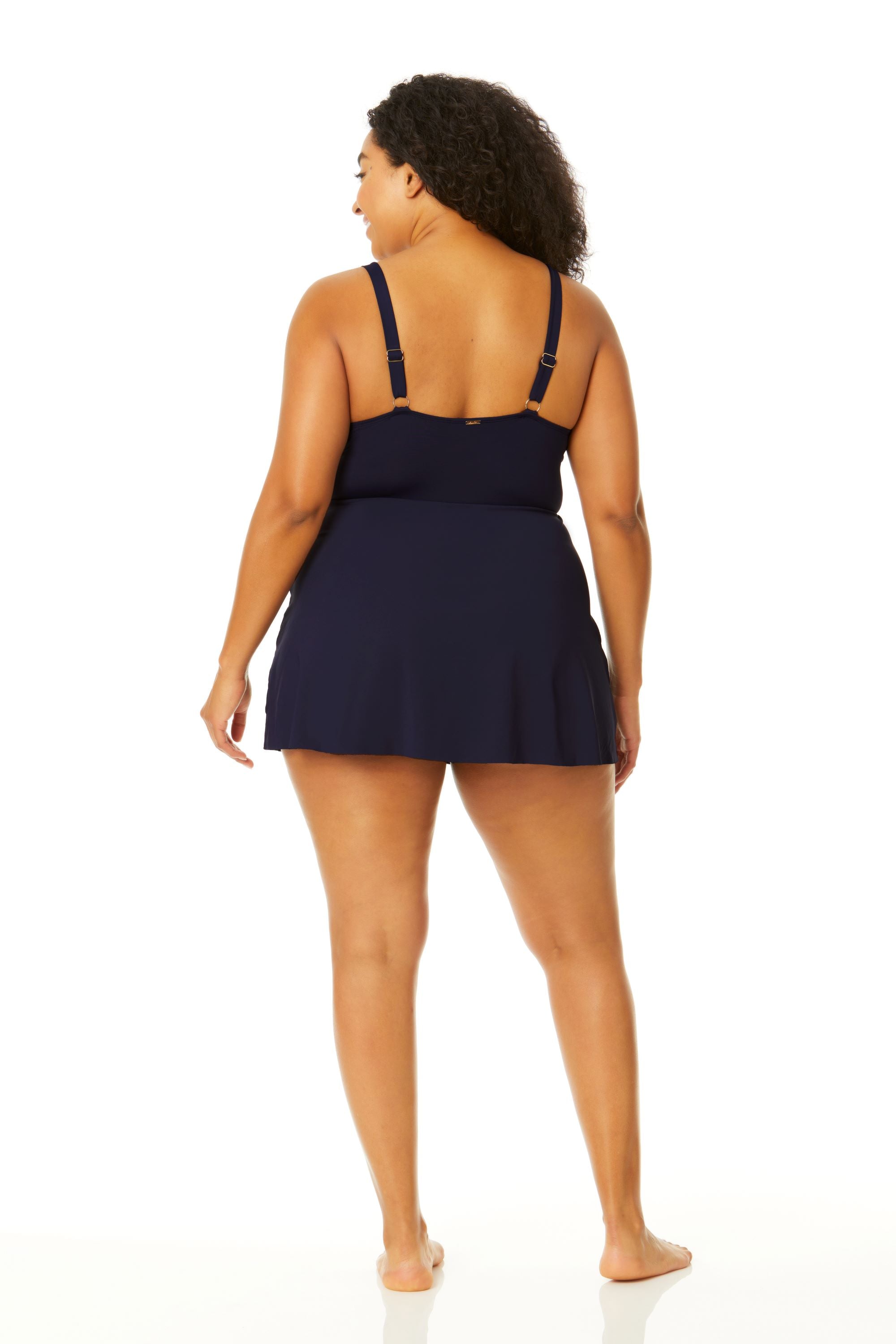 Anne Cole Plus Size Swim Dress with Skirted Bottom - Flattering Swimwear for Women, Comfortable Beach & Pool Cover Up for Summer Vacation