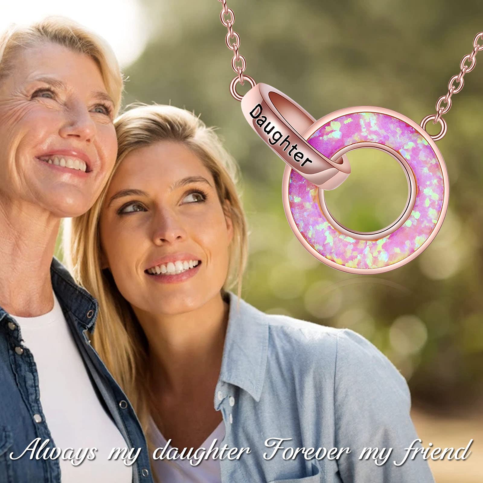 925 Sterling Silver Opal Mother Daughter Necklace - Elegant Women's Jewelry Gift for Mom, Wife, Grandmother | Perfect for Birthday, Anniversary & Special Occasions