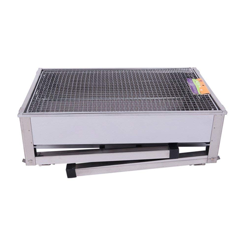 Portable Stainless Steel Charcoal Grill for Camping, Picnics & Outdoor Cooking - Thickened Folding BBQ Grill for Backyard, Beach & Tailgating Parties