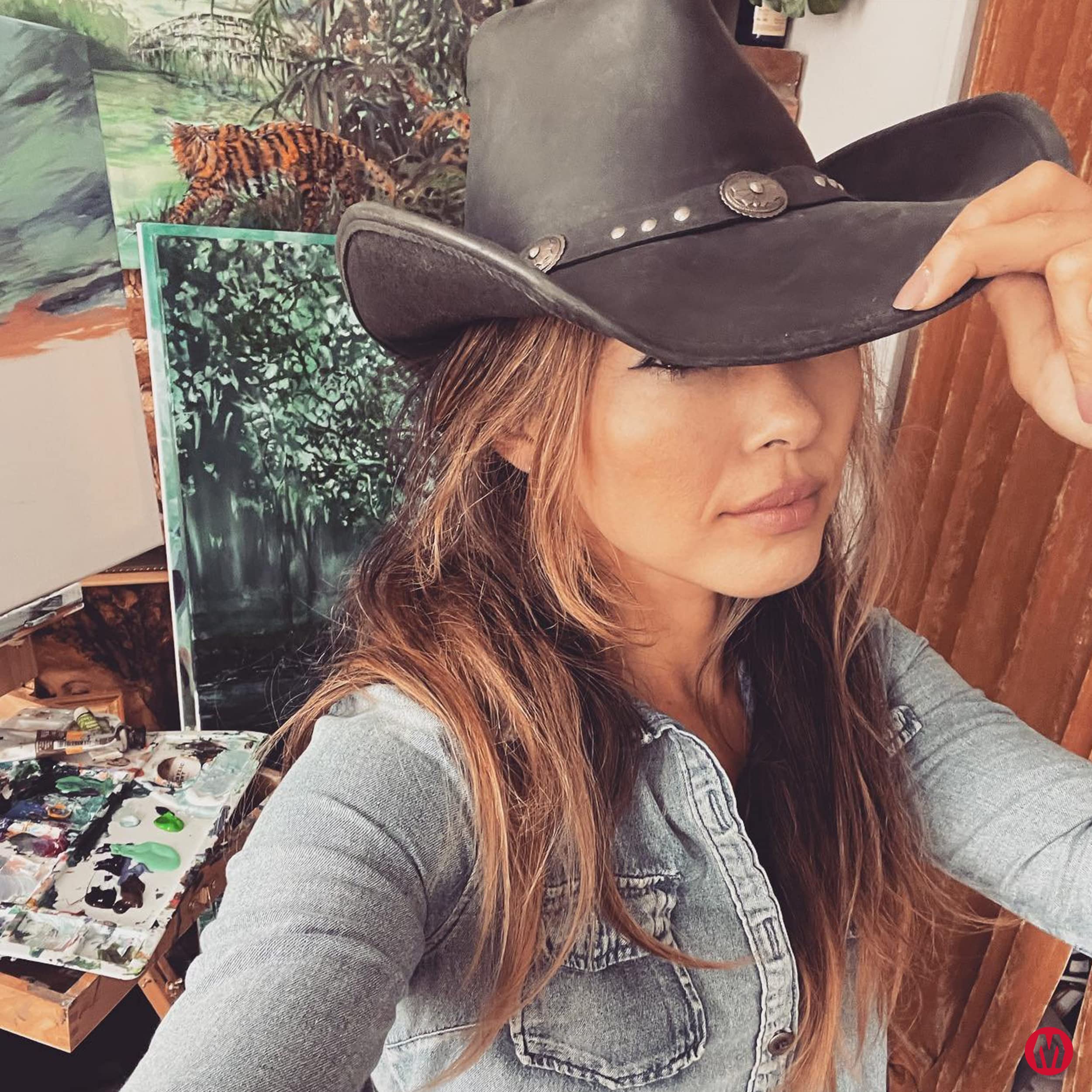 Minnetonka Silverton Dude Hat - Genuine Leather Cowboy Hat with Metal Conchos | Handcrafted Western Style Hat for Men | Perfect for Rodeo, Country Music Festivals & Outdoor Adventures