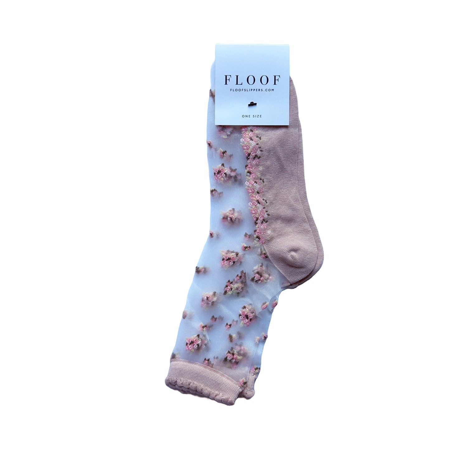 FLOOF Floral Mesh Socks for Women - Soft Pink Lace Ankle Socks | Perfect for Spring Outfits, Weddings & Casual Wear