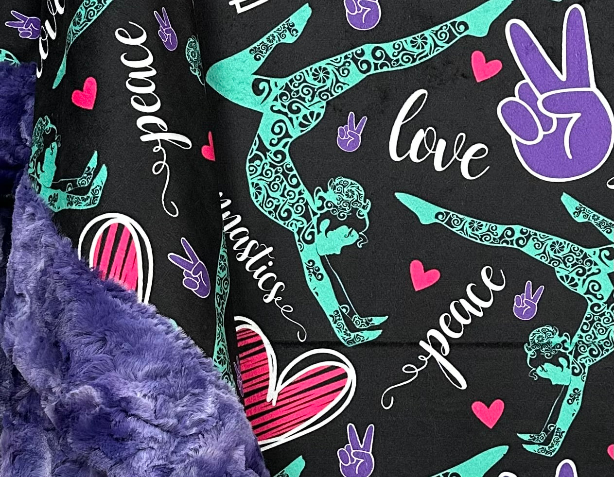 Premium Purple Luxe Large 55x79 Inch Minky Blanket for Gymnastics - Soft & Cozy Throw for Home, Gym, and Sports Recovery