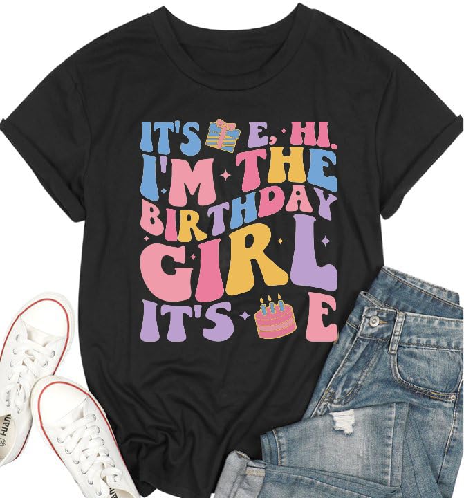 Birthday Girl Graphic Tee - Funny Women's Birthday T-Shirt - Cute Casual Top for Parties & Celebrations - Perfect Gift for Her Special Day