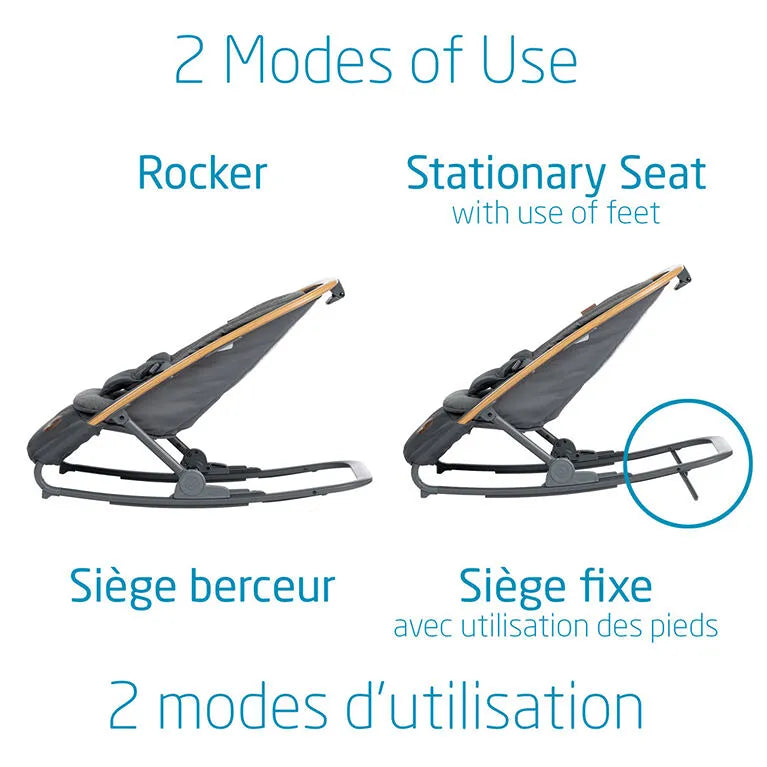 Kori Rocker Classic Graphite Rocking Chair - Modern Nursery Glider for Baby Room, Living Room & Bedroom - Perfect for Nursing, Reading & Relaxing