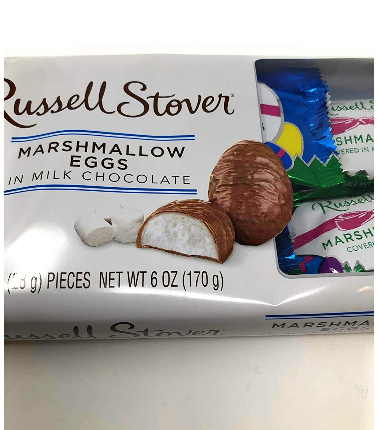 Russell Stover Milk Chocolate Covered Marshmallow Easter Eggs - Pack of 2 | Delicious Easter Treats for Baskets, Gifts & Holiday Celebrations