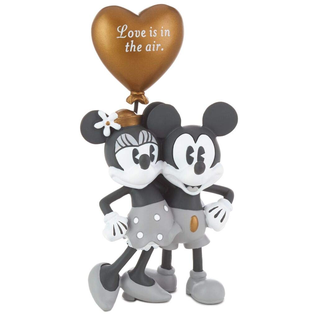 Disney Mickey and Minnie Mouse Love in The Air Resin Figurine - Romantic Couple Collectible for Home Decor, Gift for Valentine's Day & Anniversaries - Perfect for Disney Fans and Collectors