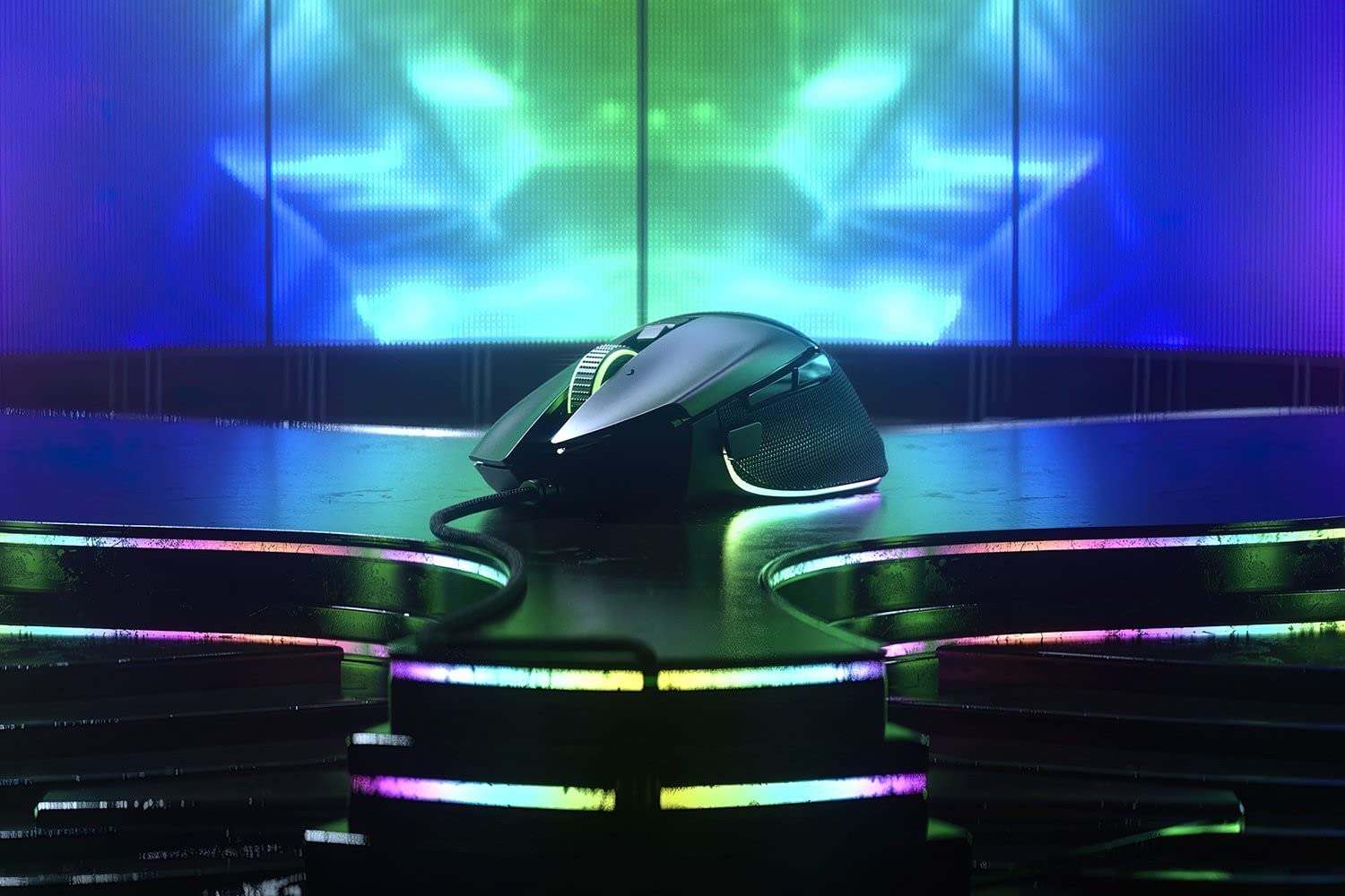Razer Strider Chroma Hybrid Gaming Mouse Pad with Chroma RGB Lighting - Compatible with Basilisk V3 Wired Gaming Mouse - Perfect for PC Gaming Setup & Esports Tournaments