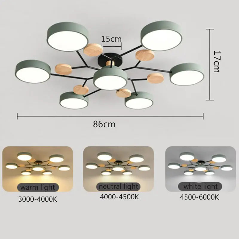Modern Eileen LED Ceiling Light Fixture for Living Room - Dimmable Flush Mount Lighting with Remote Control - Perfect for Bedroom, Dining Room, and Home Decor