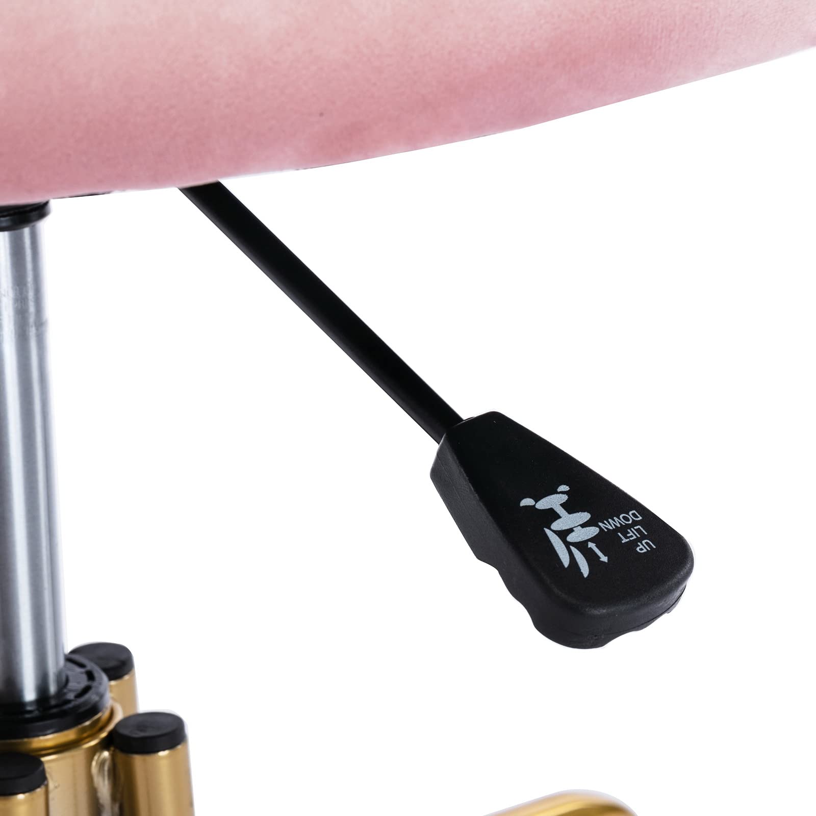 Pink Velvet Swivel Office Chair with Adjustable Height, Wheels & Heart-Shaped Back - Ergonomic Desk Chair for Home Office, Vanity, Study & Gaming