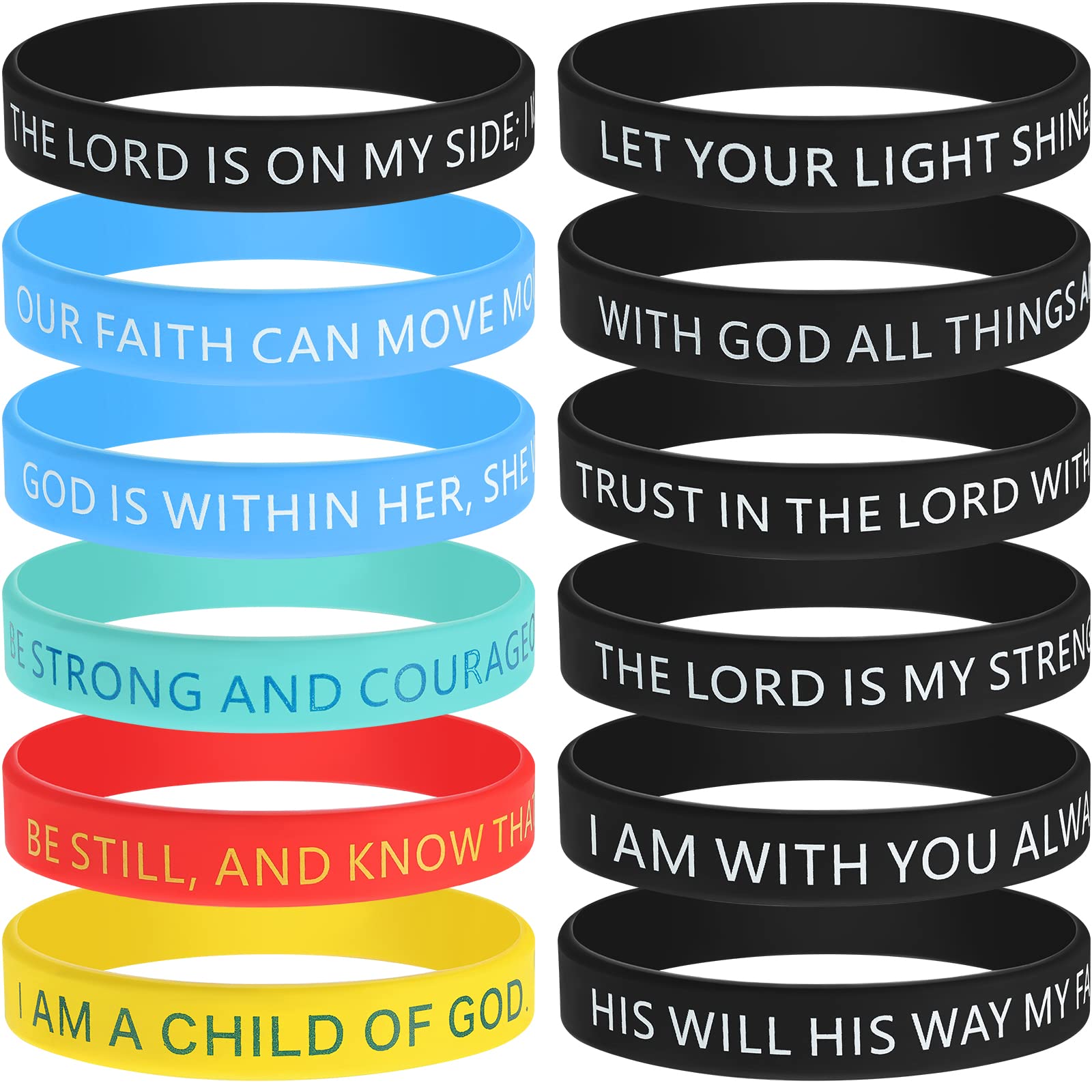 60 Pcs Bible Verse Silicone Bracelets - Religious Christian Inspirational Wristbands with Scripture for Men, Women & Teens - Perfect for Church, Bible Study, Prayer Groups & Faith-Based Events