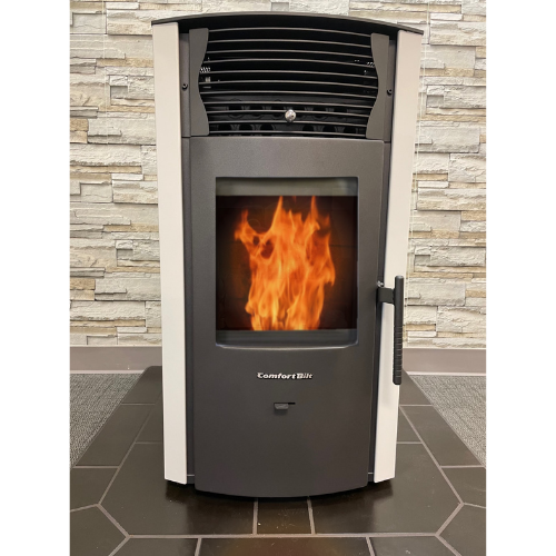ComfortBilt HP50S High-Efficiency Pellet Stove in Arctic White - Perfect for Home Heating & Cozy Winter Nights
