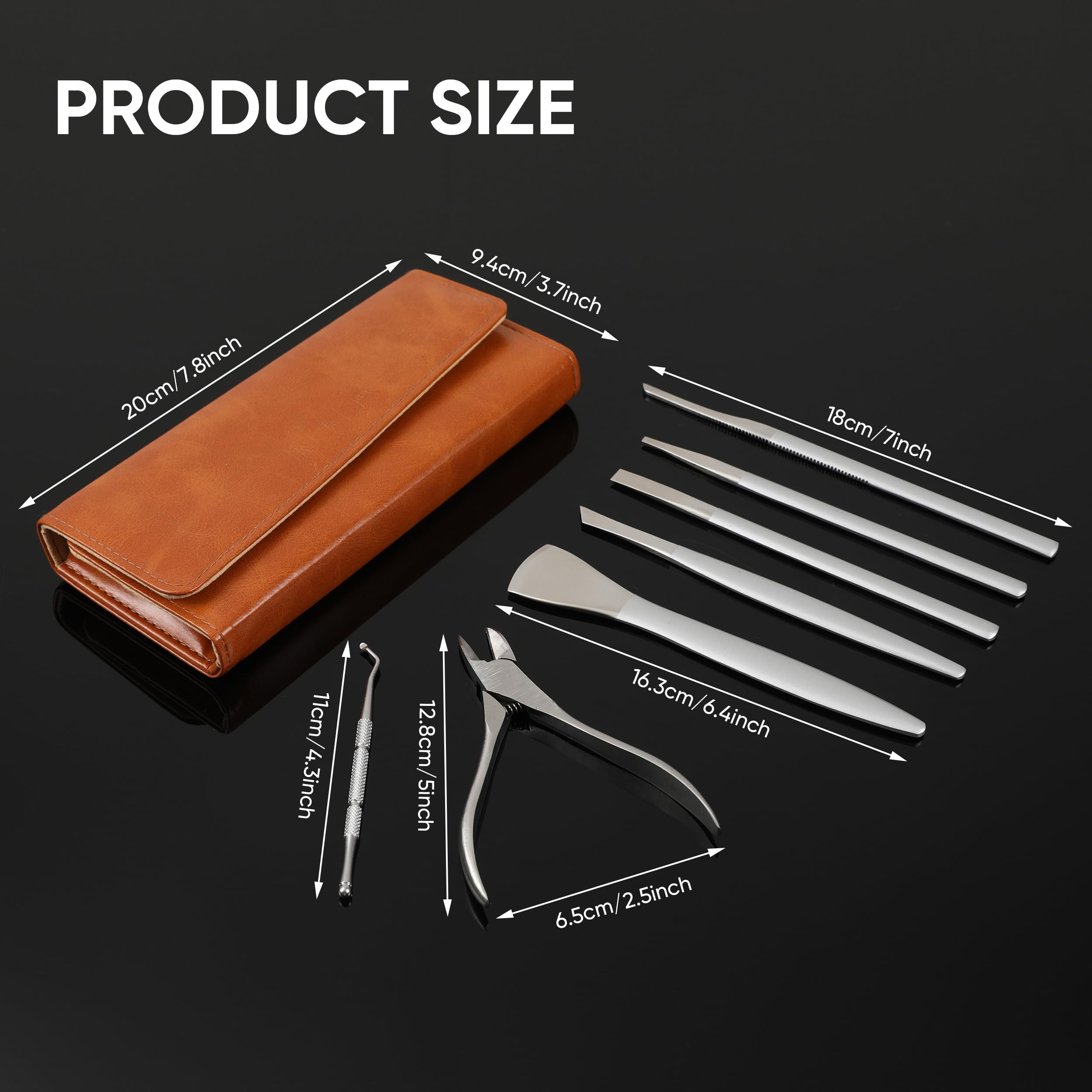 7-Piece Professional Manicure & Pedicure Set - Stainless Steel Toenail Grooming Kit with Foot Blade & Sharp Clippers - Perfect for Home Nail Care, Salon Use & DIY Pedicures