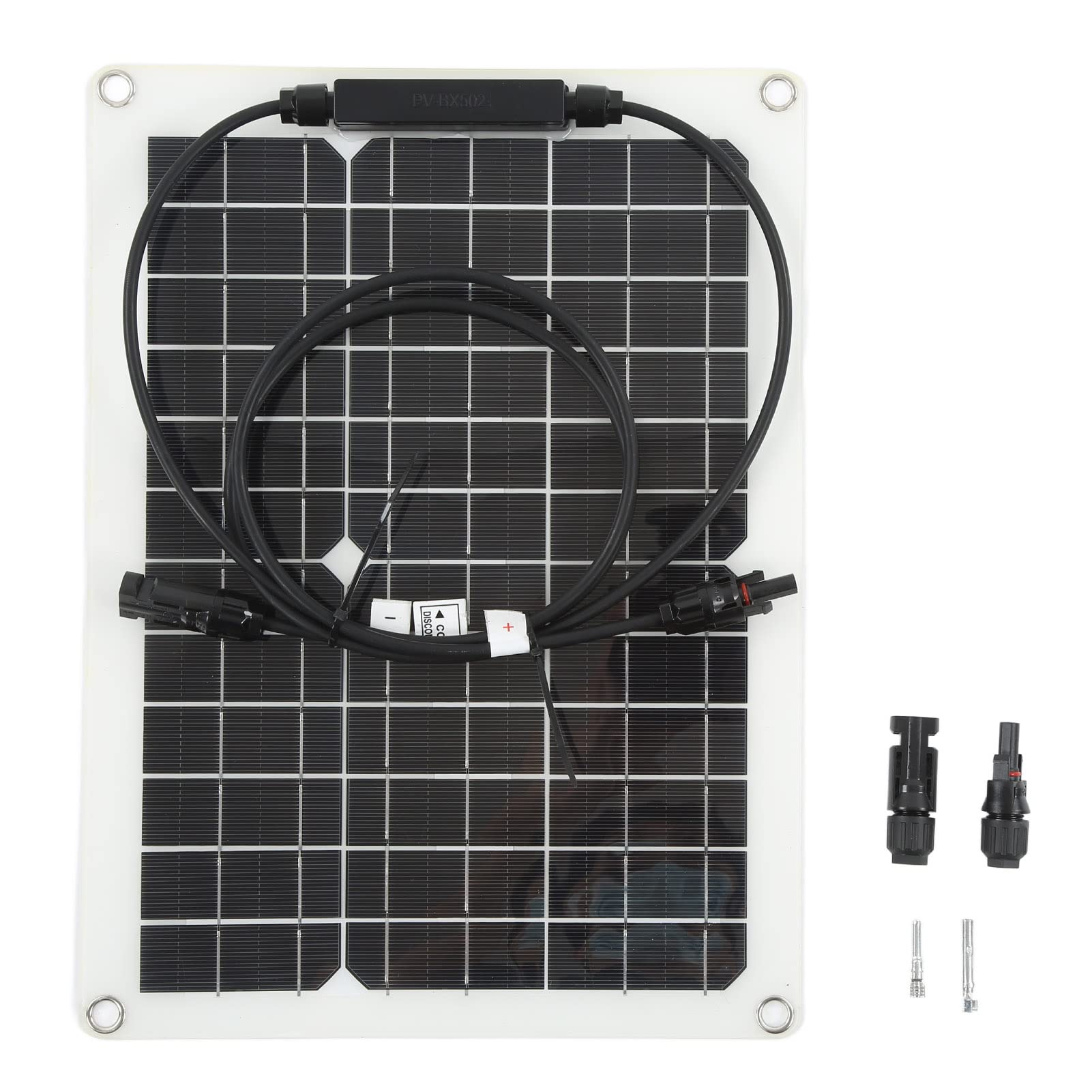 EVTSCAN 30W 18V Portable Flexible Solar Panel with PV Connectors - 15x11 Inch Monocrystalline Solar Charger for Marine, Yacht, RV, Cabin, Van, Car, Boat & Outdoor Camping Power Supply | Waterproof & Lightweight Design