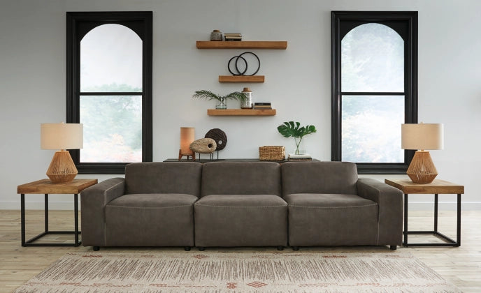 Allena 3-Piece Sectional Sofa Set with Gunmetal Frame - Modern L-Shaped Couch for Living Room, Apartment & Lounge Areas