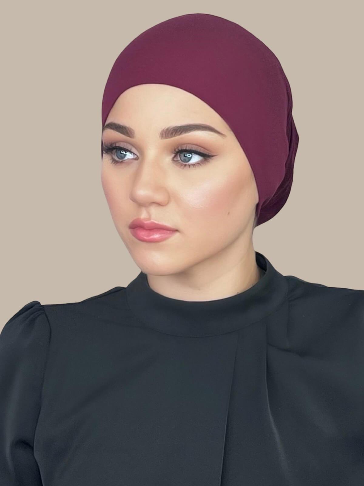 Premium Jersey Underscarf Burgundy - Soft Muslim Hijab Liner for Women - Perfect for Daily Wear, Prayer & Modest Fashion