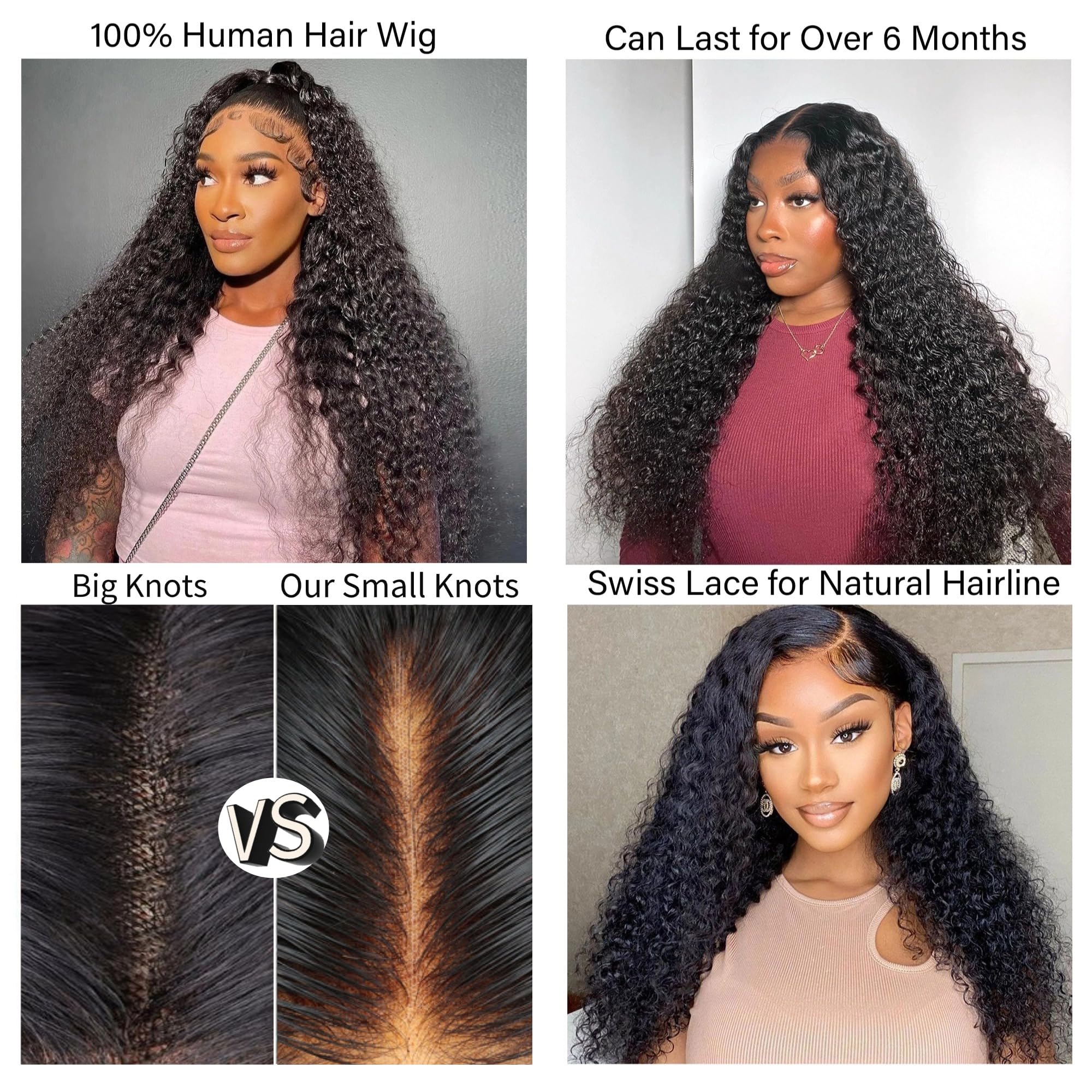 13x6 Deep Wave Lace Front Wigs Human Hair - Pre Plucked 22 Inch 180% Density HD Lace Glueless Frontal Wig for Black Women (Free Part) - Perfect for Daily Wear, Parties & Special Occasions