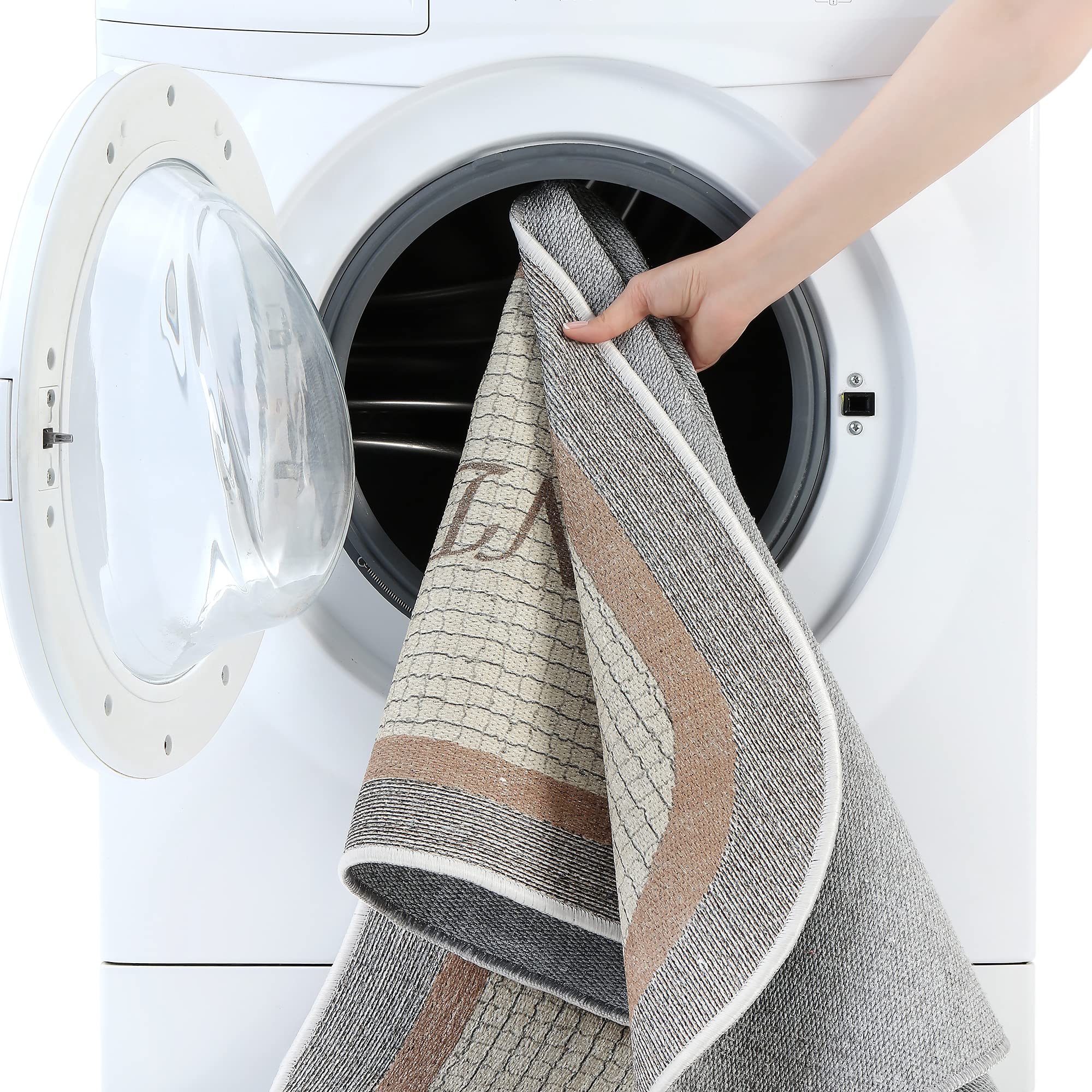 **Non-Slip Washable Laundry Room Rug – Ultra Thin Low Pile Bathroom Runner – Machine Washable Printed Washroom Rug – Laundry Room Decor – 20x59 Inches – Perfect for Bathroom, Kitchen & Entryway**