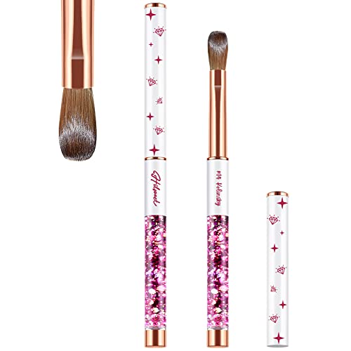 Premium Kolinsky Acrylic Nail Brush Set - 100% Natural Hair Size 14 Round Oval Professional Nail Art Brush with Alloy Handle for Acrylic Powder & Liquid Application - Perfect for Home DIY, Salon Use & Nail Extension Artistry