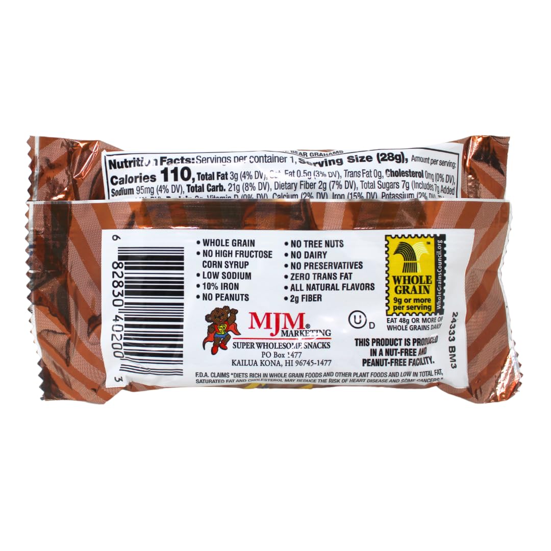 MJM SuperBear Chocolate Grahams Cookies - Bulk Pack of 300 Individually Wrapped Snacks for School Lunches, Parties & Office Treats
