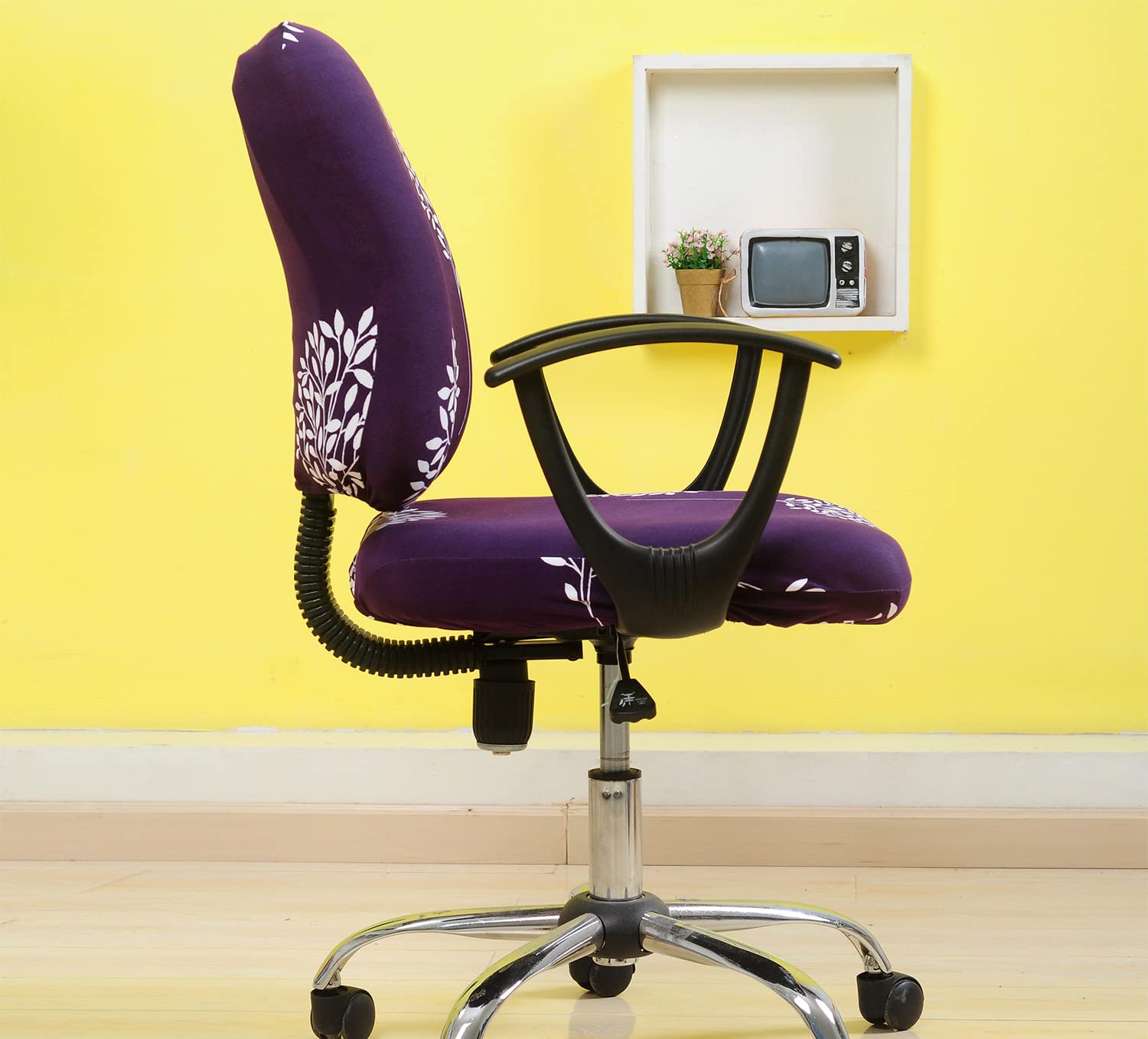 Stretchable Universal Computer Office Chair Cover - Breathable Rotating Chair Slipcover for Home & Office Use (Black, One Size Fits Most) | Perfect for Ergonomic Chairs, Gaming Chairs, and Conference Room Seating