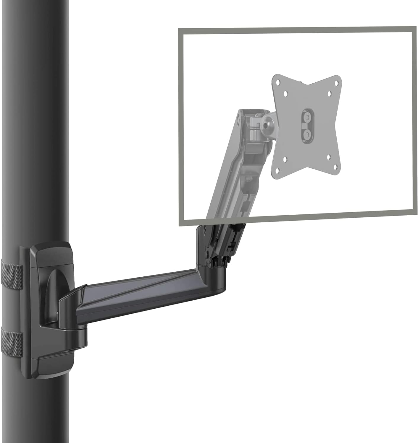 CondoMounts CLMMMAB2022 Full Motion Monitor Mount for Workbench & Pallet Rack - No Drill Gas Spring Arm with VESA Plate, Holds 18lbs & Up to 32-inch Screens (Black) - Perfect for Warehouse, Workshop & Industrial Workspaces