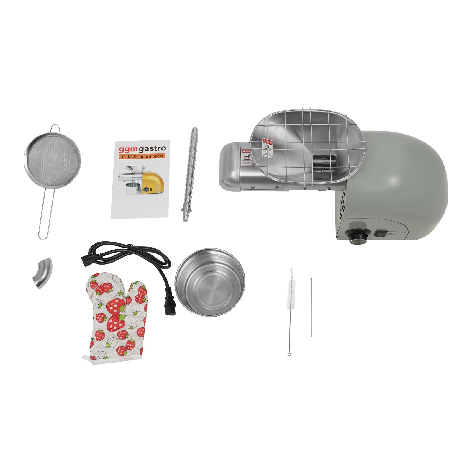 1800W Electric Oil Press Machine for Home & Commercial Use - Cold & Hot Press Nut Seed Extractor with 2 Press Rods - Stainless Steel Oil Maker for Peanuts, Sesame, Soybean - Perfect for Healthy Cooking, DIY Essential Oils & Small Business Production