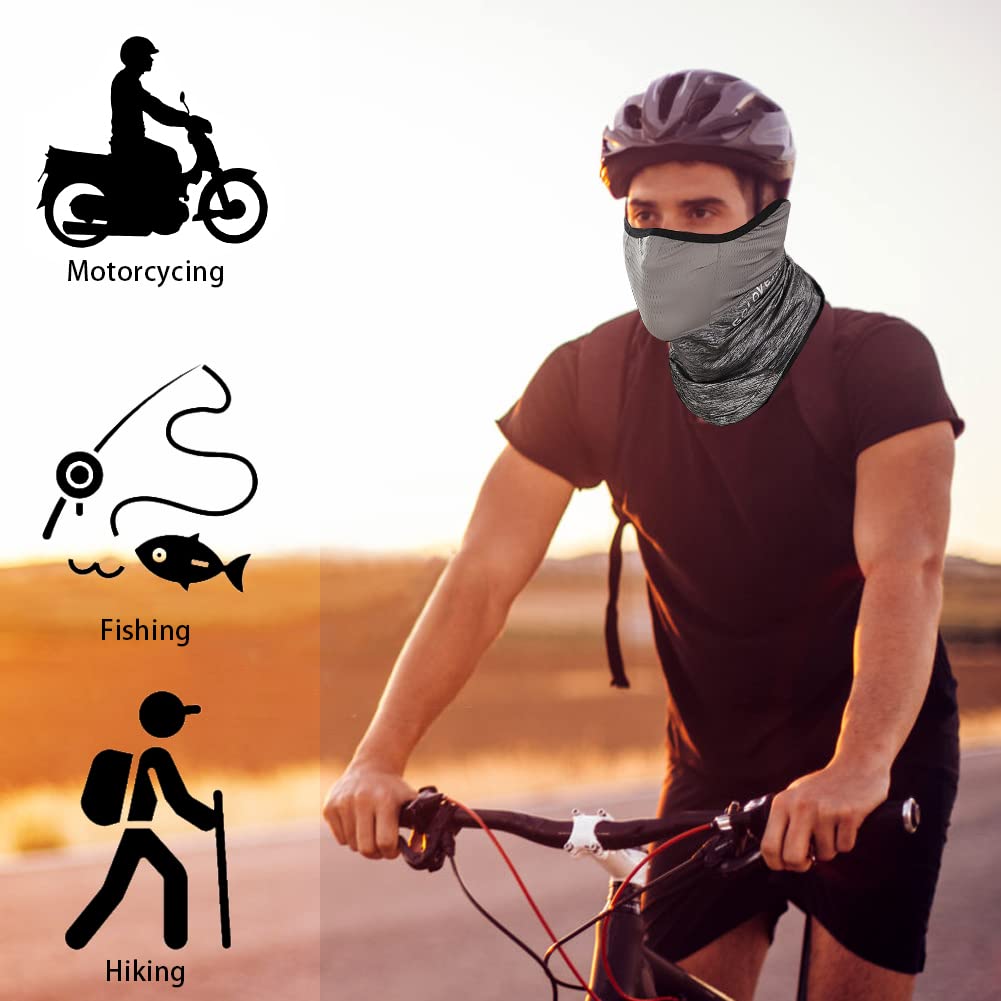 iKASUS Reusable Neck Gaiter Face Mask - Cooling UV Protection Bandana Balaclava Scarf for Men & Women - Perfect for Cycling, Hunting, Skiing, Hiking & Outdoor Sports (Dark Gray) - Stay Cool & Protected During Workouts & Adventures