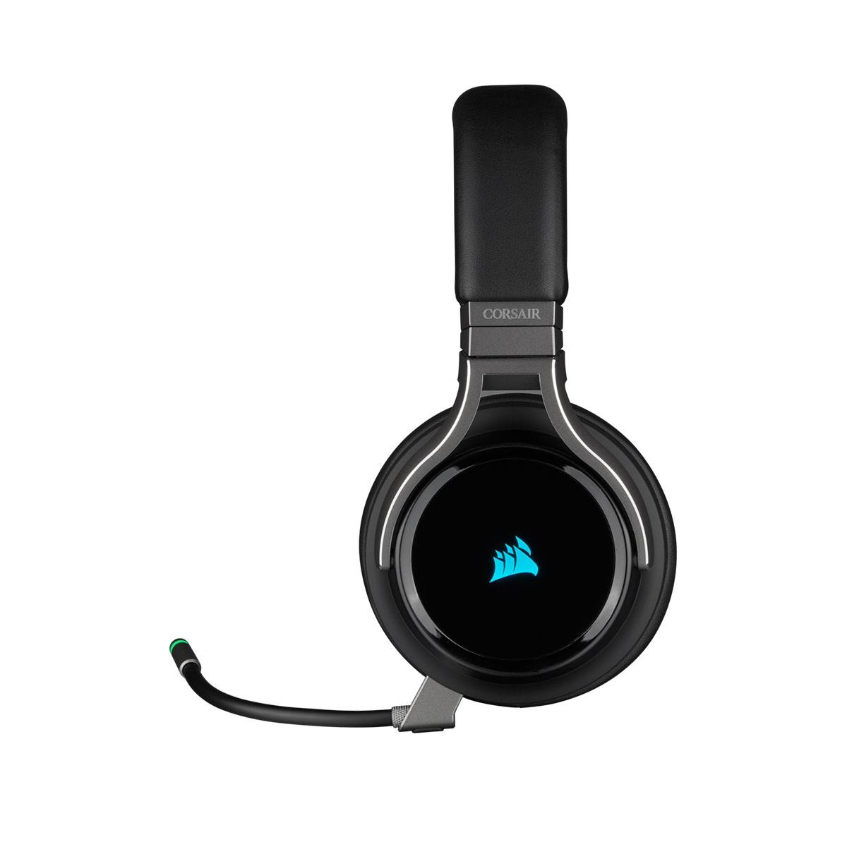 Corsair VIRTUOSO RGB Wireless Hi-Fi Gaming Headset with 7.1 Surround Sound - Premium Noise Cancelling Mic for PC, PS5, Xbox - Black - Perfect for Competitive Gaming & Streaming