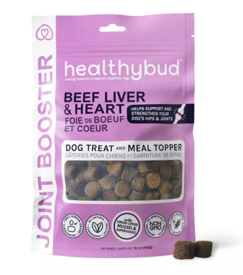 Healthybud Joint Booster Dog Treats - Beef & Liver Flavor (4.5oz/130g) - Supports Hip & Joint Health for Dogs - Perfect for Senior Dogs & Active Pups