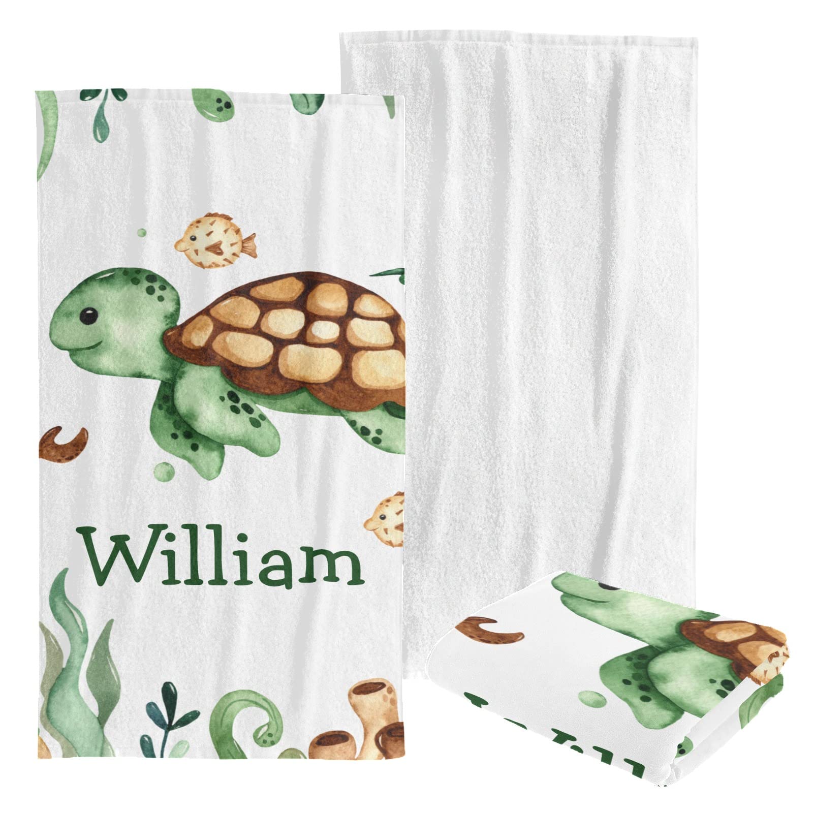 Custom Personalized Beach Towel - Soft Quick-Dry Bath Towel with Underwater Sea Turtle Design for Kids, Men & Women - Perfect for Swimming, Sunbathing & Beach Vacations