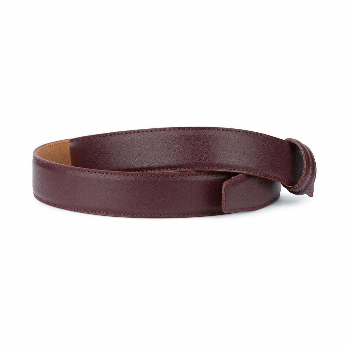 Premium Burgundy Leather Belt Strap for Montblanc Buckles - 1 3/8 Inch Wide Genuine Leather Dress Belt for Men - Perfect for Business, Office & Formal Occasions