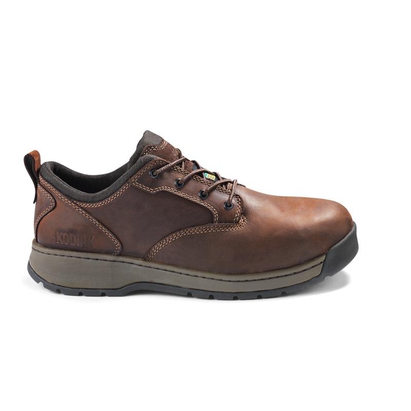 Kodiak Montario Men's Aluminum Toe Oxford Work Shoes - Safety Boots for Construction & Industrial Work (Brown, KD0A4NL6DBX) | Slip-Resistant & Comfortable for Warehouse, Factory & Outdoor Jobs