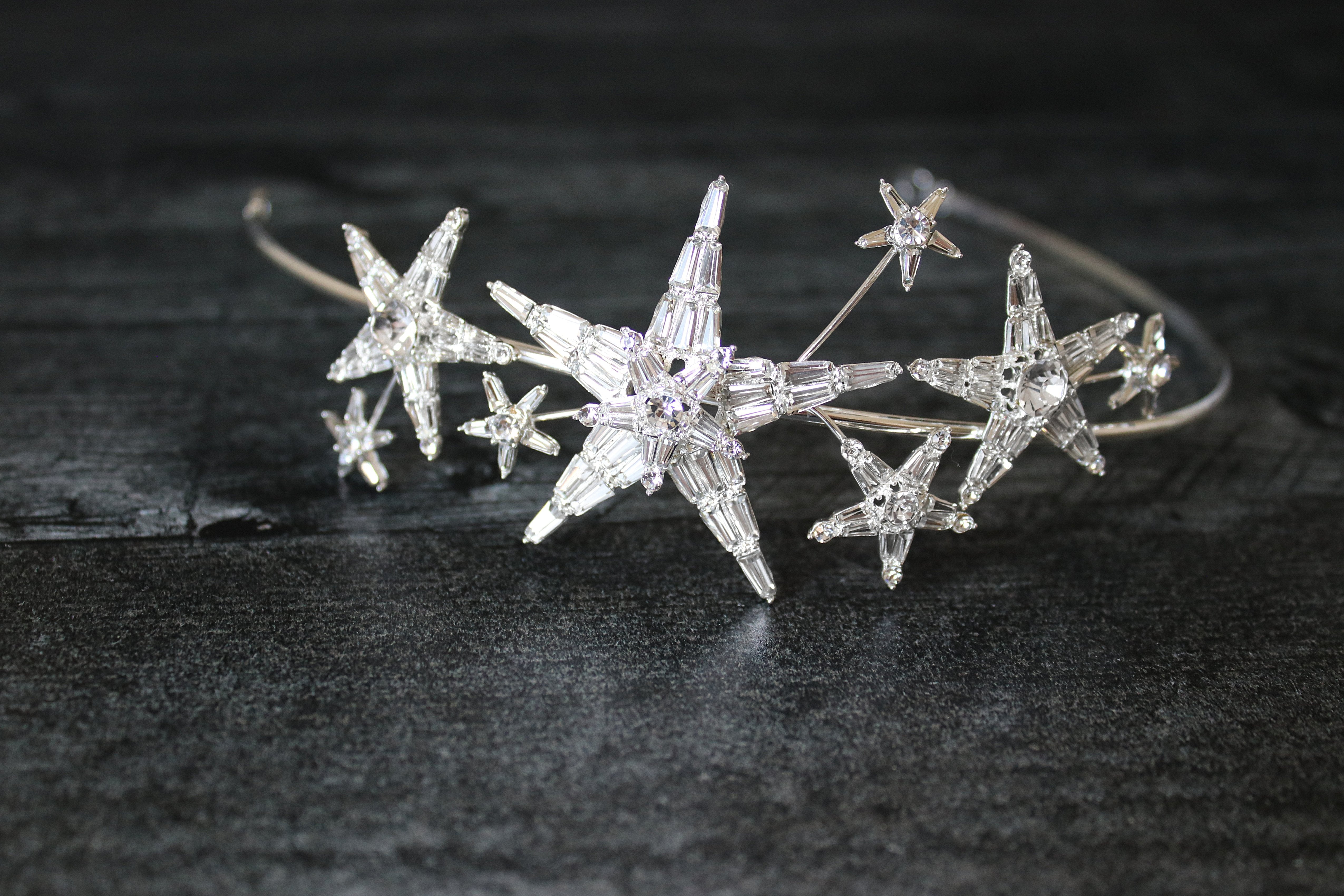 ASTARA Bejeweled Celestial Headpiece Tiara - Elegant Crystal Crown for Weddings, Prom, Cosplay & Special Occasions