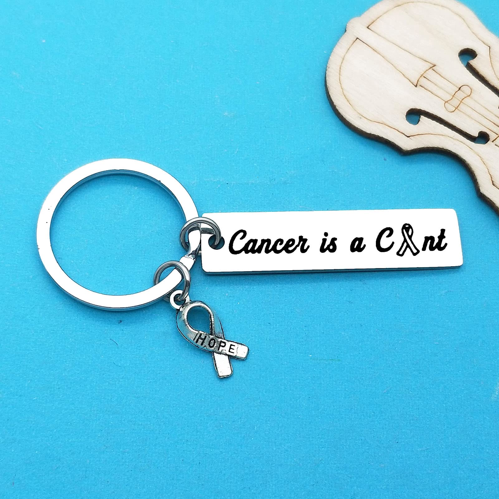 Courageous Cancer Survivor Keychain - Inspirational Gift for Cancer Fighters & Survivors - Get Well Soon Present for Women & Men - Perfect for Awareness Events, Support Groups & Daily Encouragement