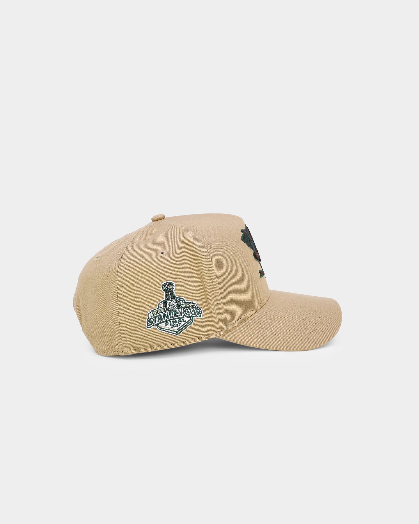 47 Brand Anaheim Ducks 'Croc Hunter' MVP DT Snapback Hat - Khaki/Dark Green Adjustable Baseball Cap for Men & Women - Perfect for Hockey Games, Outdoor Sports & Casual Wear