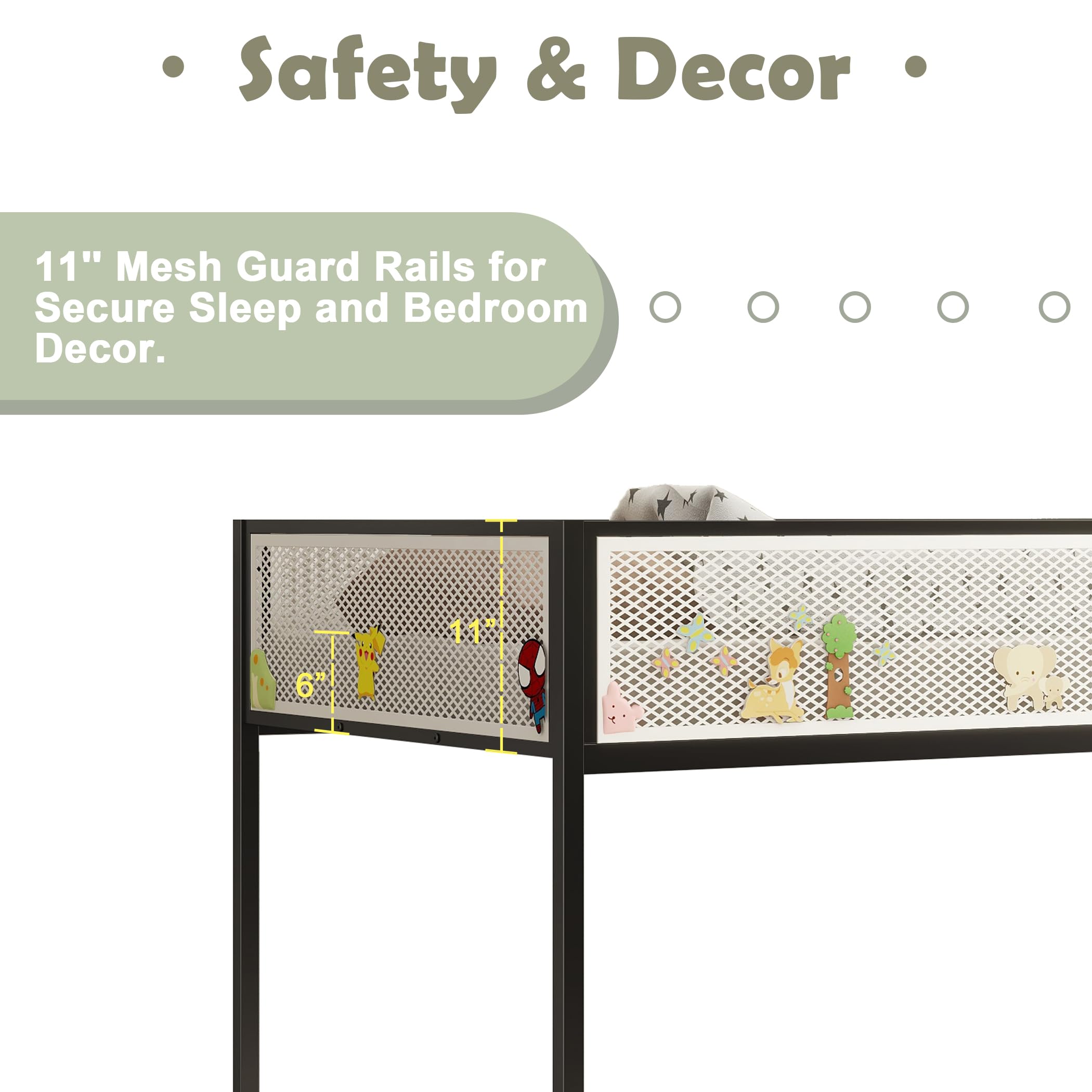 LifeSky Twin Over Twin Metal Bunk Bed for Kids - Space Saving Low Profile Bunk Bed with Ladder for Boys & Girls Aged 6-12 - Perfect for Small Bedrooms, Shared Rooms & Kids' Sleepovers