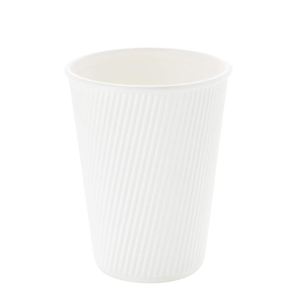 12oz Disposable Coffee Cups - 25 Pack Double Wall Insulated Hot Cups for Coffee, Tea & More | White Paper Cups with Rolled Rim | Lids Sold Separately | Perfect for Coffee Shops, Offices & Catering Events