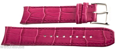 RAYMOND WEIL Genuine 20mm Pink Leather Watch Band Strap Replacement for Women - Luxury Soft Calfskin Watch Strap with Quick Release Pins, Perfect for Dress Watches, Business & Formal Occasions