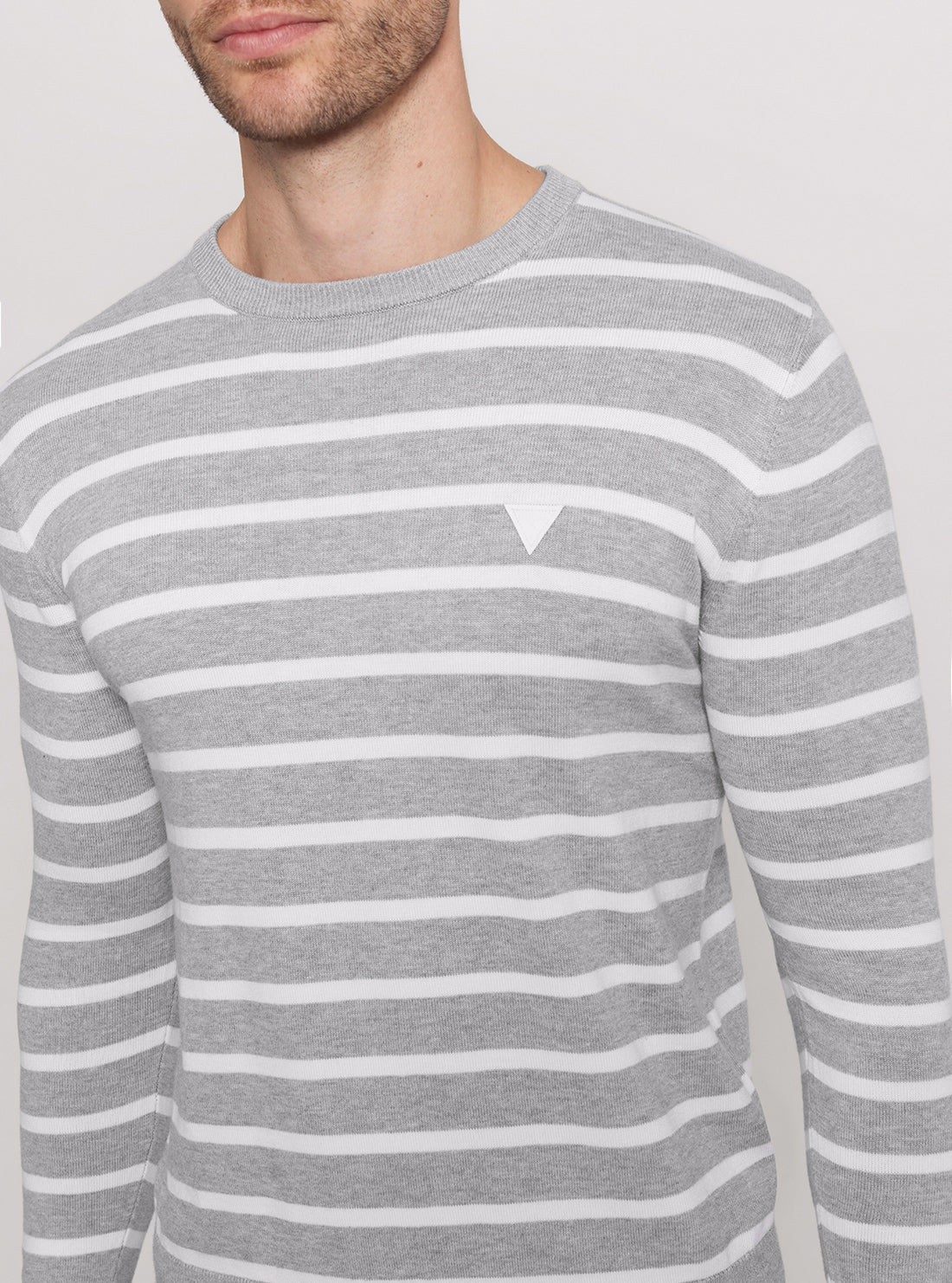 Women's Grey Striped Long Sleeve Knit Top - Soft Casual Pullover Sweater for Fall & Winter | Perfect for Office, Date Night & Weekend Outfits